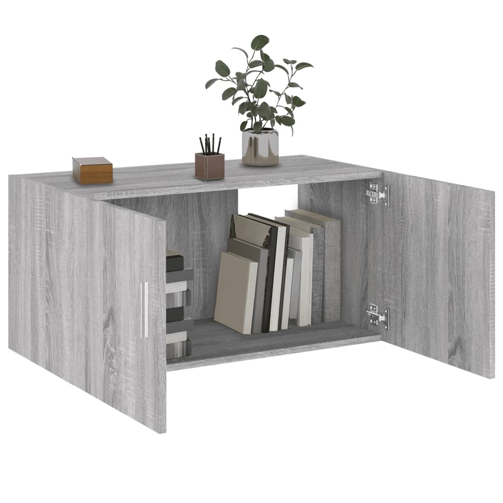 Armadietto da Parete Grigio Sonoma 80x39x40cm Legno Multistrato