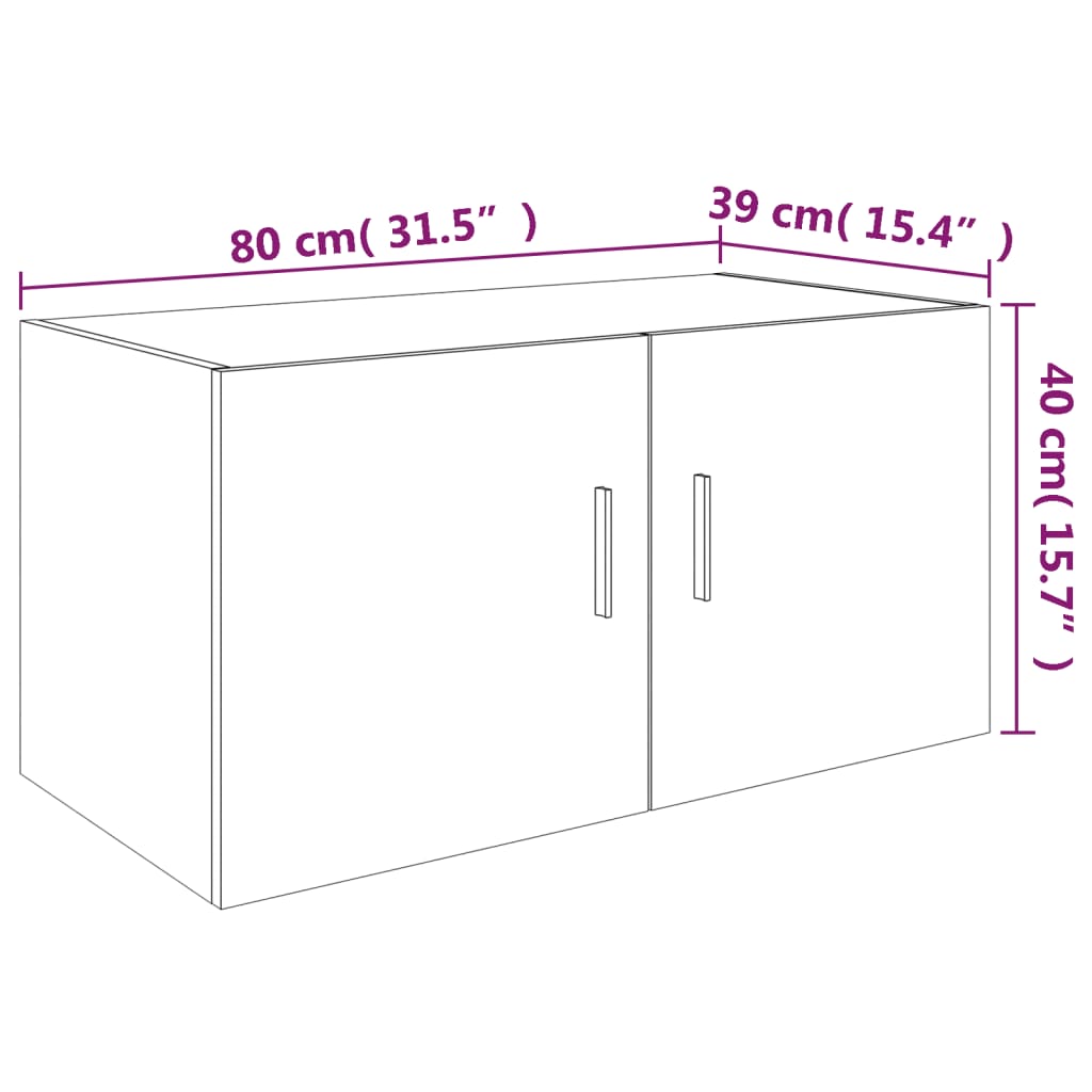 Armadietto da Parete Grigio Sonoma 80x39x40cm Legno Multistrato