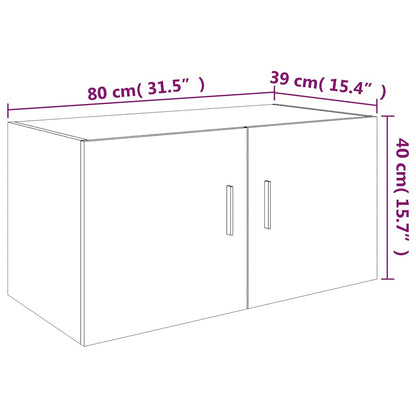 Armadietto da Parete Grigio Sonoma 80x39x40cm Legno Multistrato