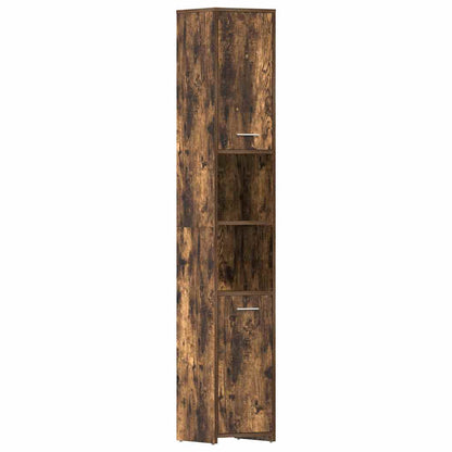 Armadietto Bagno Rovere Fumo 30x30x183,5cm Legno tecnico