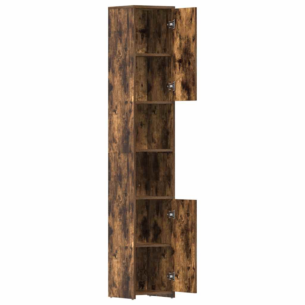 Armadietto Bagno Rovere Fumo 30x30x183,5cm Legno tecnico | homemem39