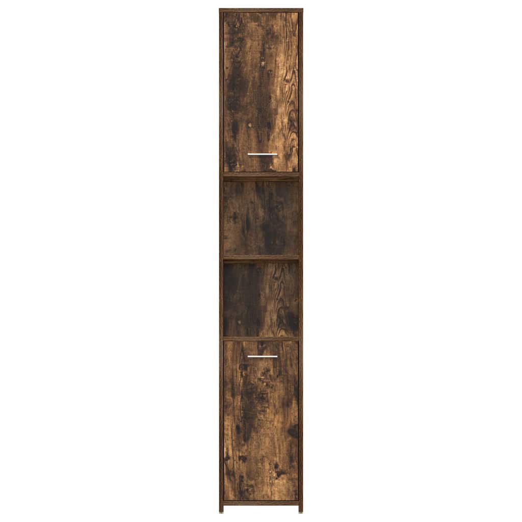 Armadietto Bagno Rovere Fumo 30x30x183,5cm Legno tecnico