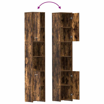 Armadietto Bagno Rovere Fumo 30x30x183,5cm Legno tecnico | homemem39