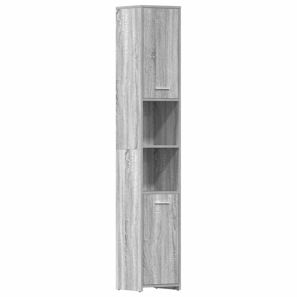 Armadietto Bagno Grigio Sonoma 30x30x183,5 cm Legno tecnico | homemem39