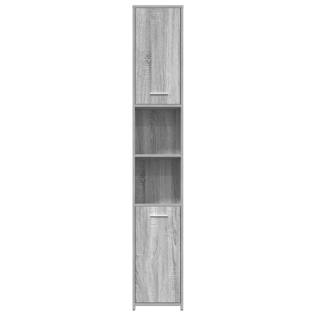 Armadietto Bagno Grigio Sonoma 30x30x183,5 cm Legno tecnico | homemem39