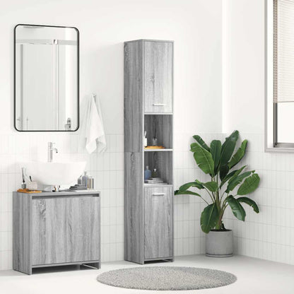 Armadietto Bagno Grigio Sonoma 30x30x183,5 cm Legno tecnico | homemem39