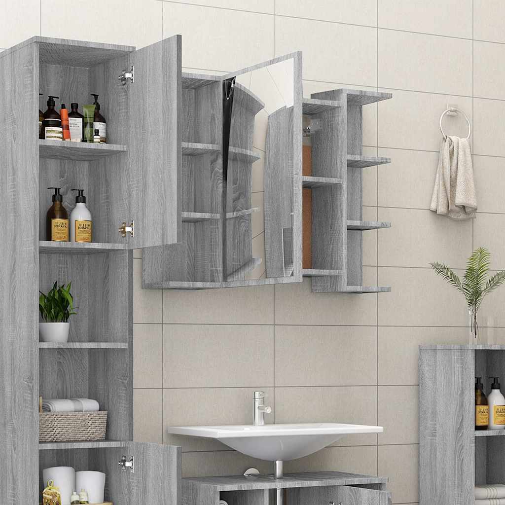 Mobile da Bagno Grigio Sonoma 80x20,5x64cm in Legno Multistrato