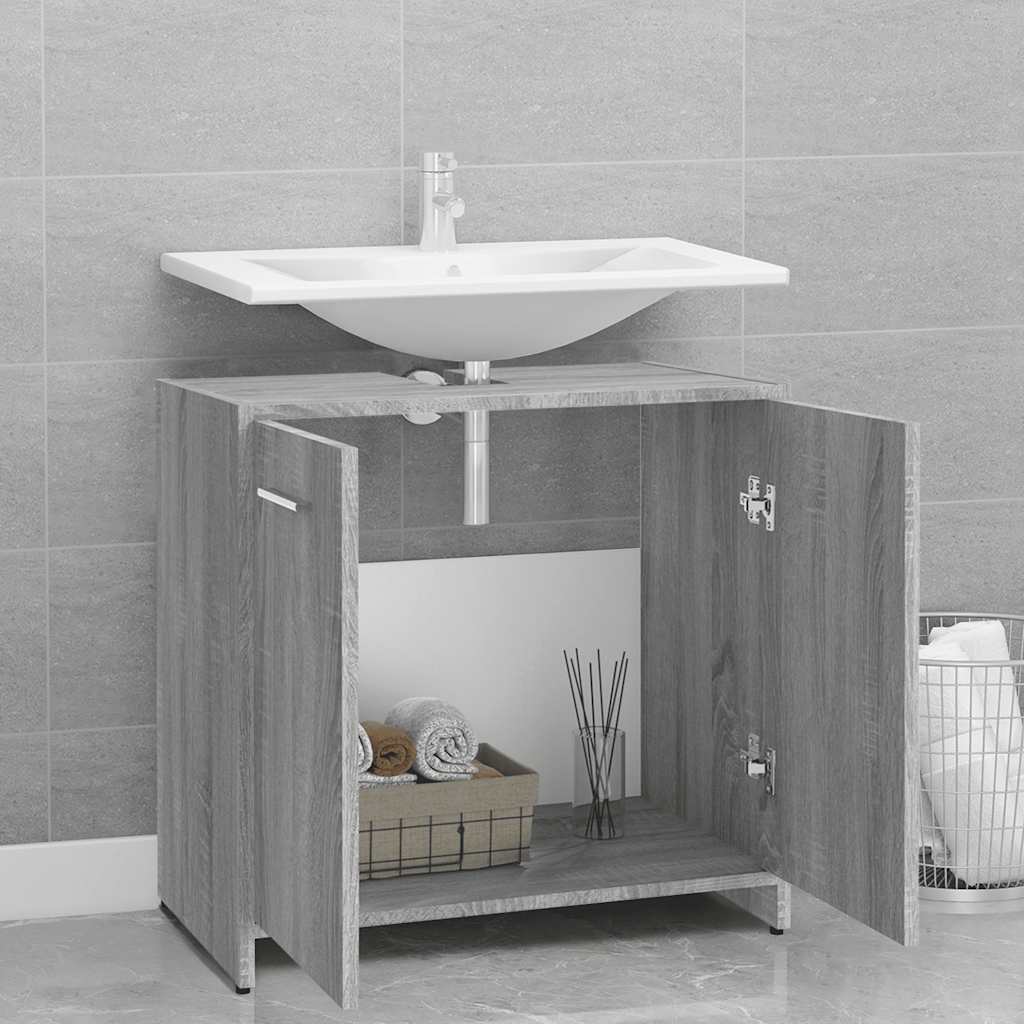 Armadietto Bagno Grigio Sonoma 60x33x60 cm in Legno Multistrato | homemem39