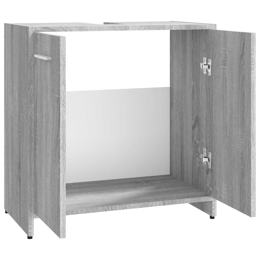 Armadietto Bagno Grigio Sonoma 60x33x60 cm in Legno Multistrato | homemem39