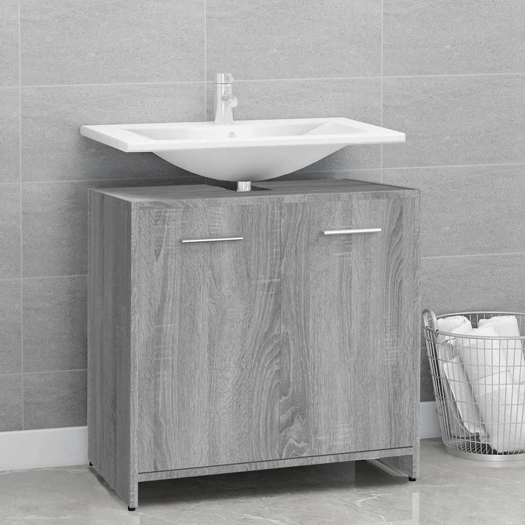 Armadietto Bagno Grigio Sonoma 60x33x60 cm in Legno Multistrato | homemem39