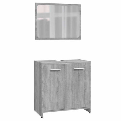 Set di Mobili da Bagno Grigio Sonoma in Legno Multistrato