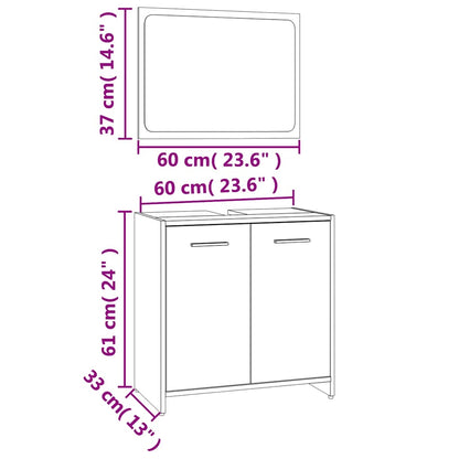 Set Mobili da Bagno Rovere Marrone in Legno Multistrato | homemem39