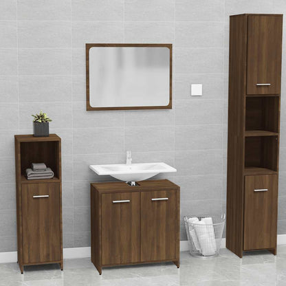 Set Mobili da Bagno Rovere Marrone in Legno Multistrato | homemem39