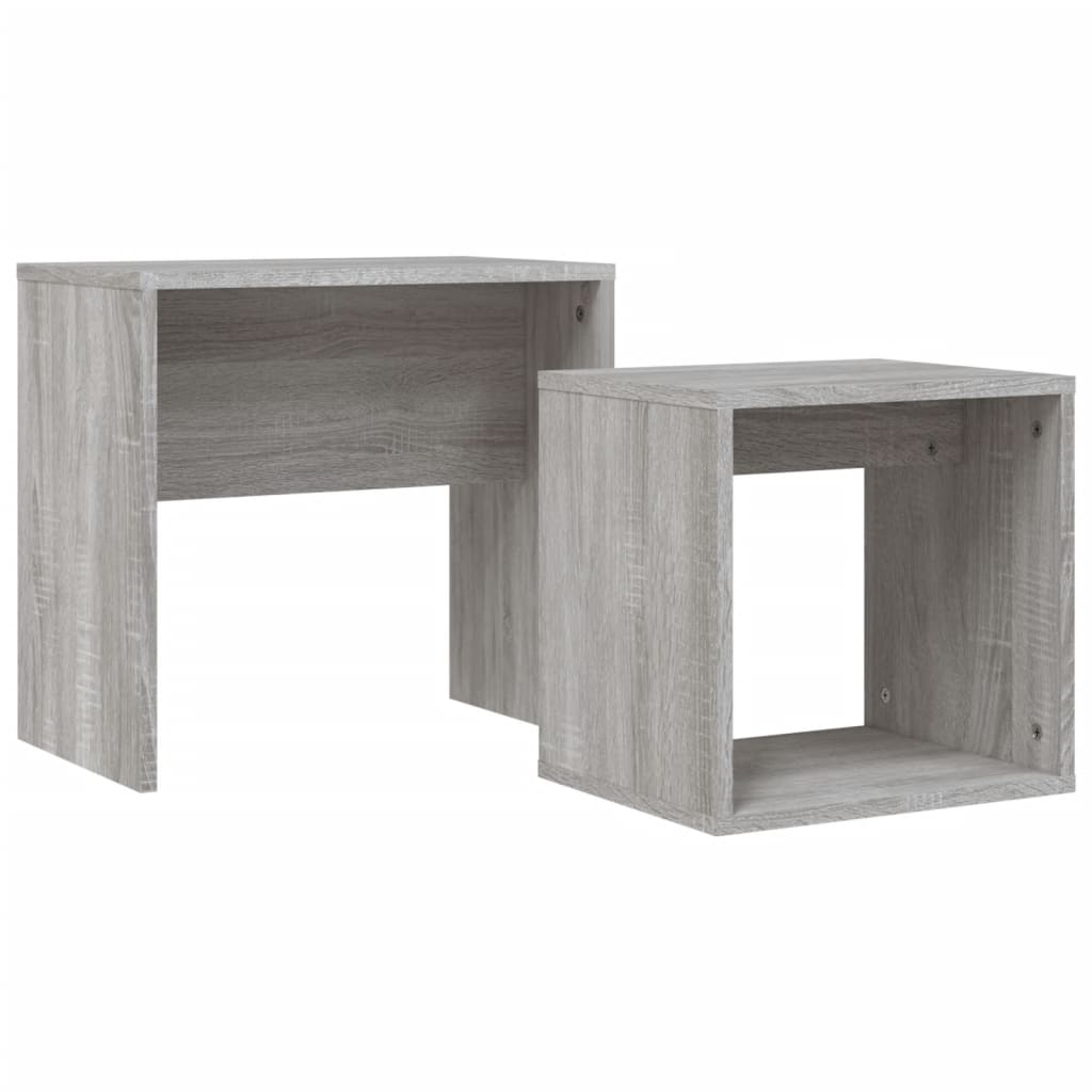 Tavolini Salotto Impilabili 2pz Grigio Sonoma Legno Multistrato | homemem39