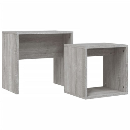 Tavolini Salotto Impilabili 2pz Grigio Sonoma Legno Multistrato | homemem39
