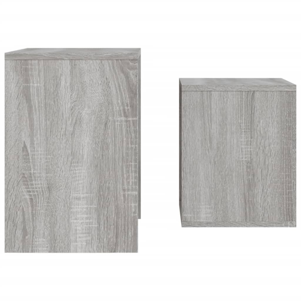 Tavolini Salotto Impilabili 2pz Grigio Sonoma Legno Multistrato | homemem39