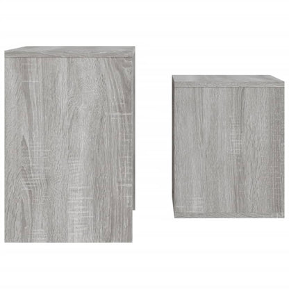 Tavolini Salotto Impilabili 2pz Grigio Sonoma Legno Multistrato | homemem39