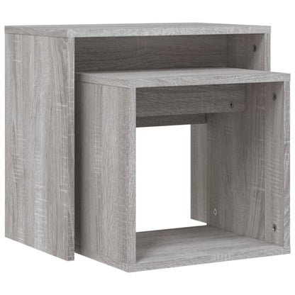 Tavolini Salotto Impilabili 2pz Grigio Sonoma Legno Multistrato | homemem39