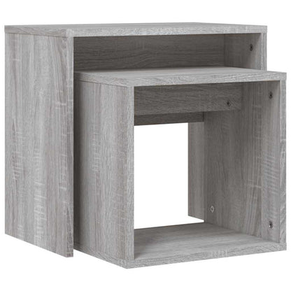 Tavolini Salotto Impilabili 2pz Grigio Sonoma Legno Multistrato
