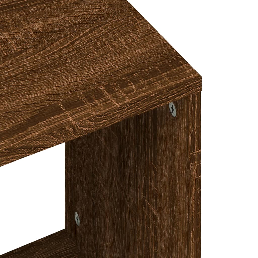 Tavolini Impilabili 2 pz Rovere Marrone in Legno Multistrato | homemem39