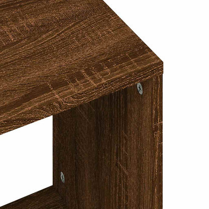 Tavolini Impilabili 2 pz Rovere Marrone in Legno Multistrato