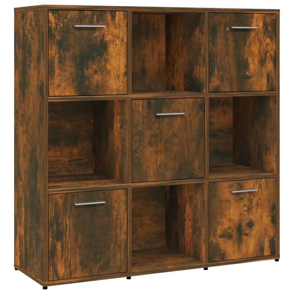 Libreria Rovere Fumo 90x30x90 cm in Legno Multistrato | homemem39