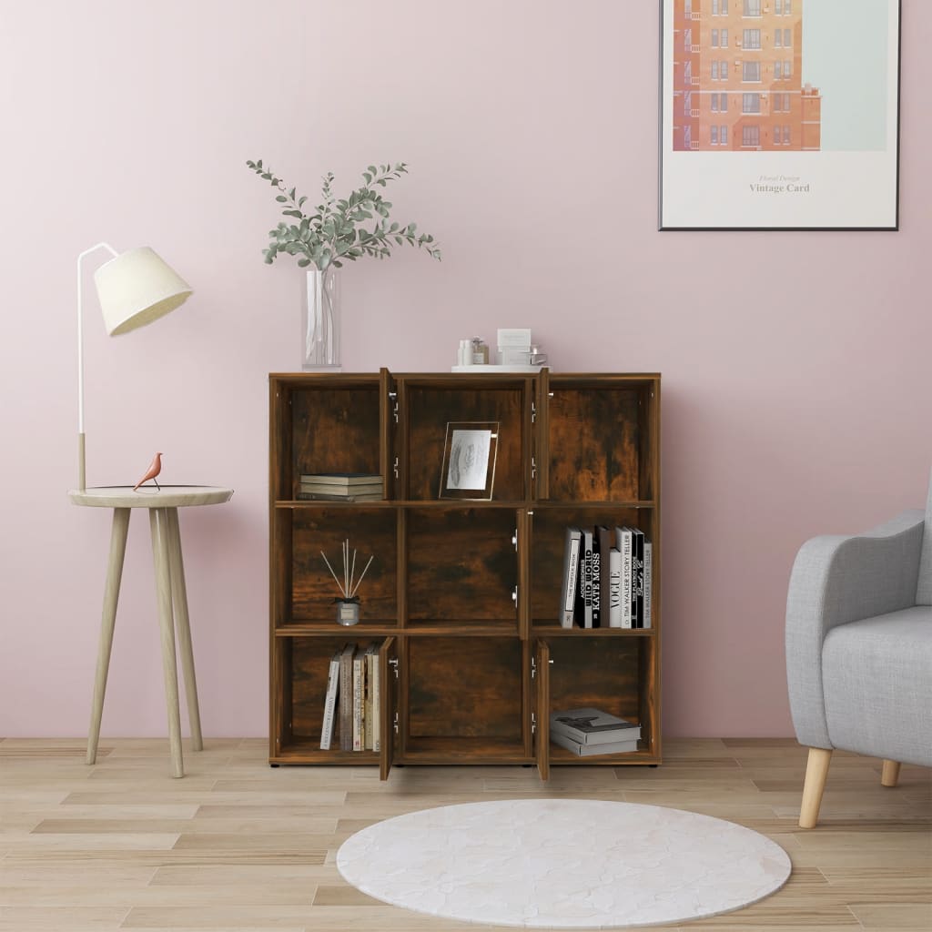 Libreria Rovere Fumo 90x30x90 cm in Legno Multistrato | homemem39