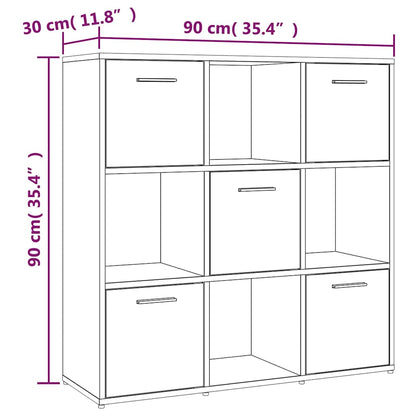 Libreria Rovere Fumo 90x30x90 cm in Legno Multistrato
