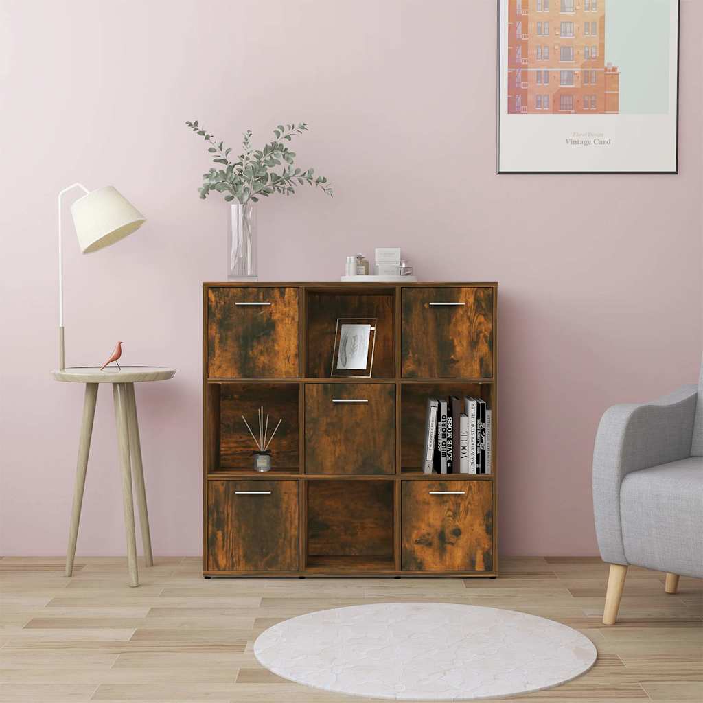 Libreria Rovere Fumo 90x30x90 cm in Legno Multistrato