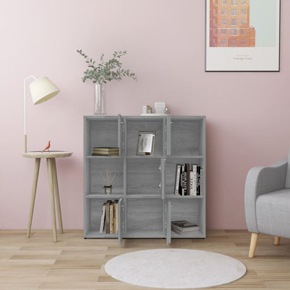 Libreria Grigio Sonoma 90x30x90 cm in Legno Multistrato | homemem39