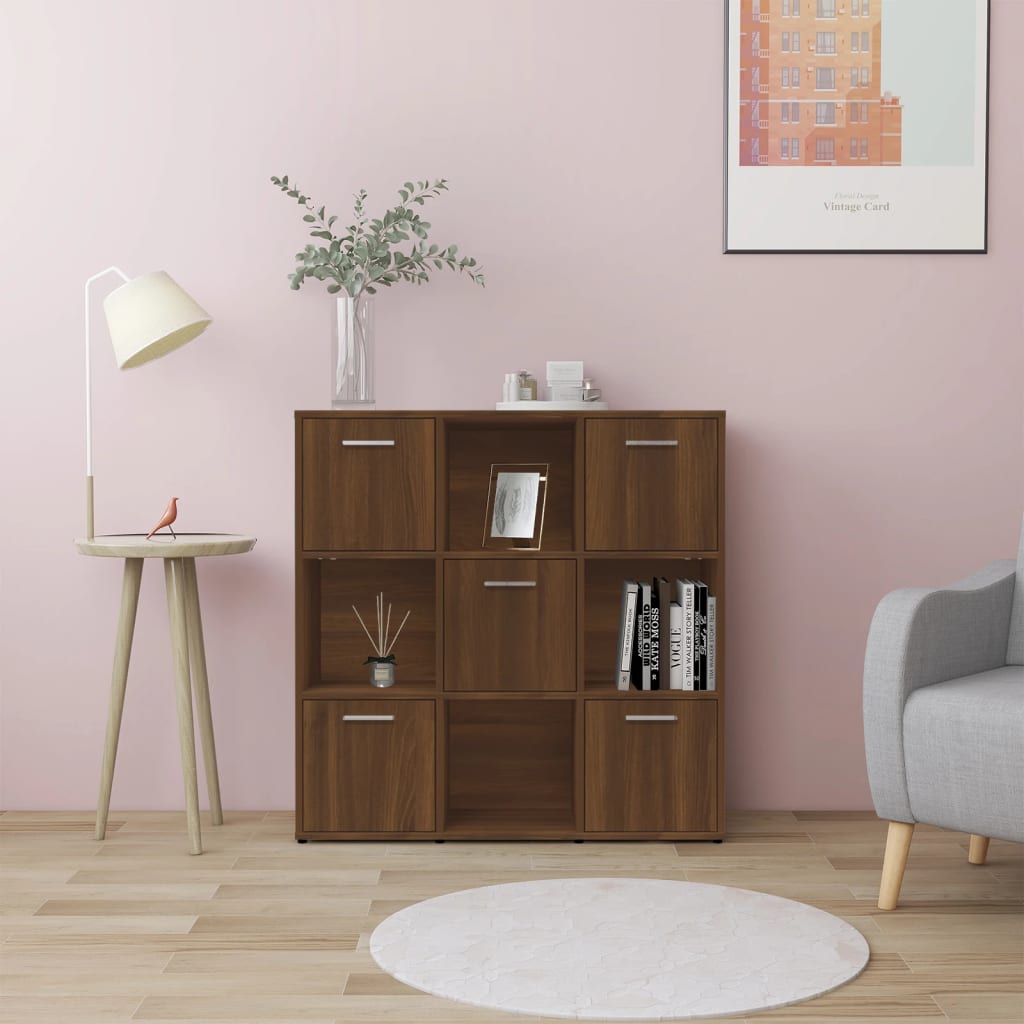 Libreria Rovere Marrone 90x30x90 cm in Legno Multistrato