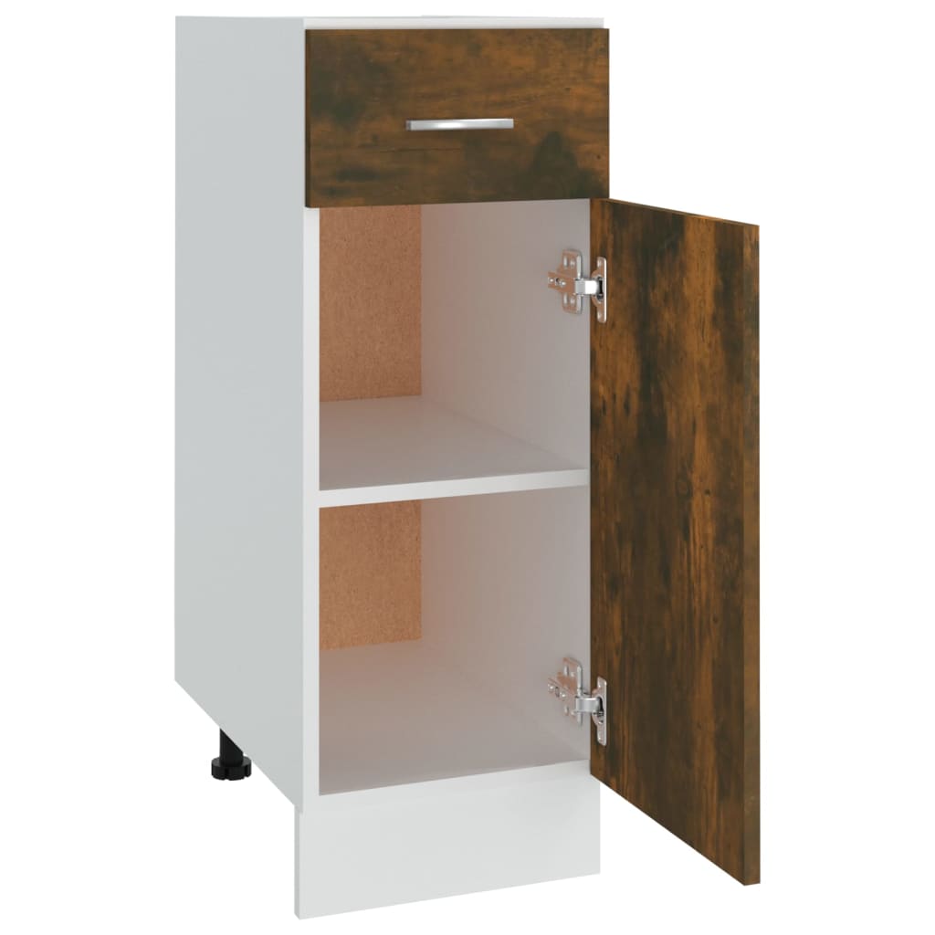 Mobile con Cassetto Rovere Fumo 30x46x81,5 cm Legno Multistrato