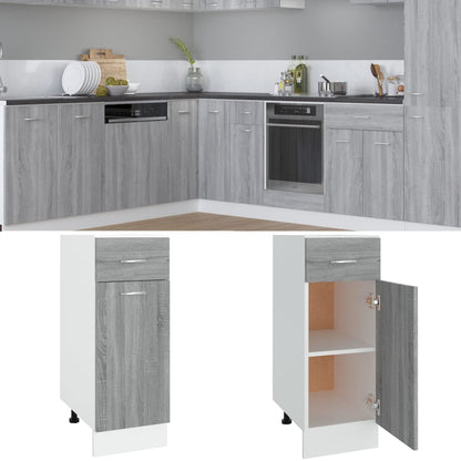 Mobile con Cassetto “Lyon” Grigio Sonoma 30x46x81,5