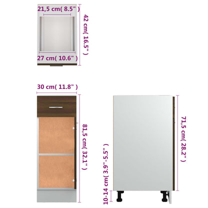 Mobile con Cassetto “Lyon” Rovere Marrone 30x46x81,5