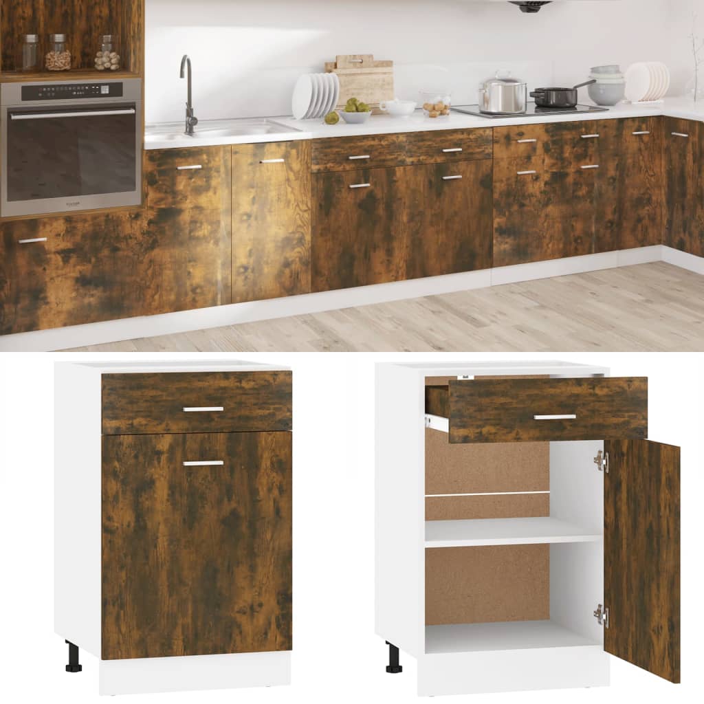 Mobile con Cassetto “Lyon” Rovere Fumo 50x46x81,5 cm