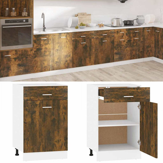 Mobile con Cassetto “Lyon” Rovere Fumo 50x46x81,5 cm