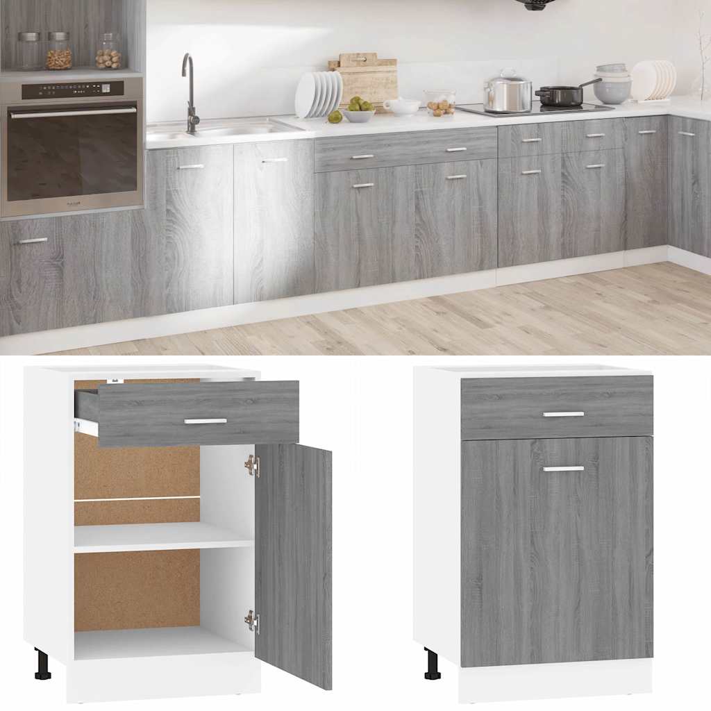 Mobile con Cassetto “Lyon” Grigio Sonoma 50x46x81,5