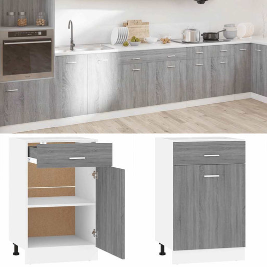 Mobile con Cassetto “Lyon” Grigio Sonoma 50x46x81,5
