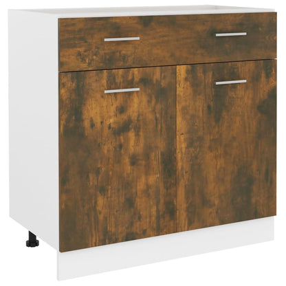 Schrank mit Schublade, geräucherte Eiche, 80 x 46 x 81,5 cm, Sperrholz