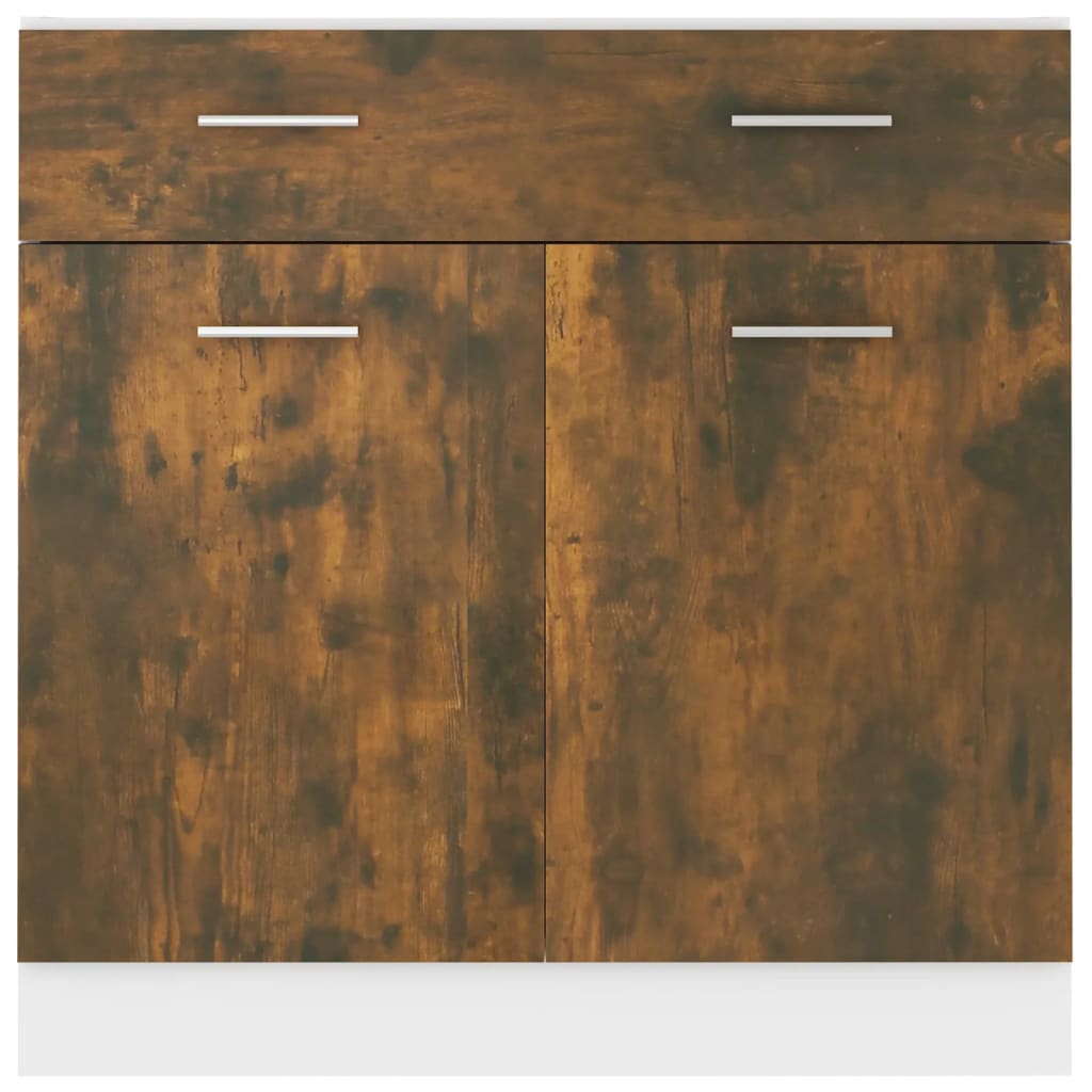 Schrank mit Schublade, geräucherte Eiche, 80 x 46 x 81,5 cm, Sperrholz