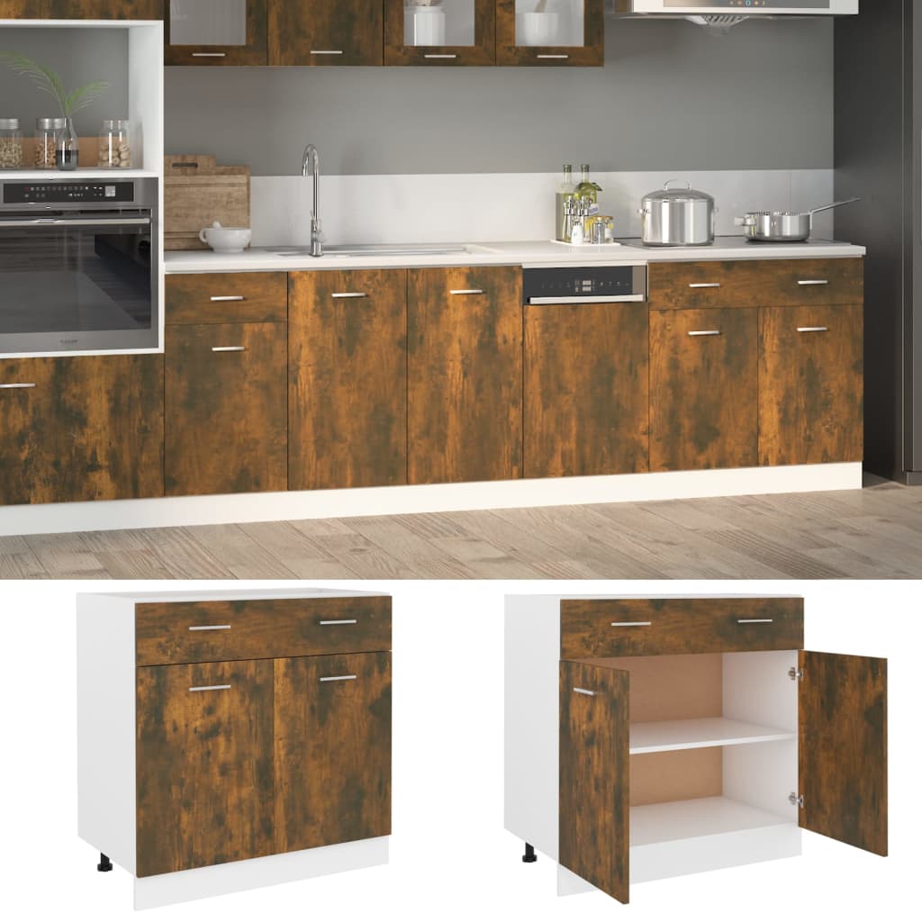Mobile con Cassetto “Lyon” Rovere Fumo 80x46x81,5 cm