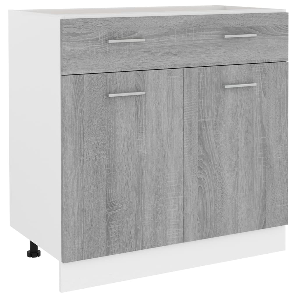 Mobile con Cassetto “Lyon” Grigio Sonoma 80x46x81,5 | homemem39