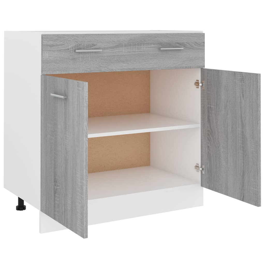 Mobile con Cassetto “Lyon” Grigio Sonoma 80x46x81,5