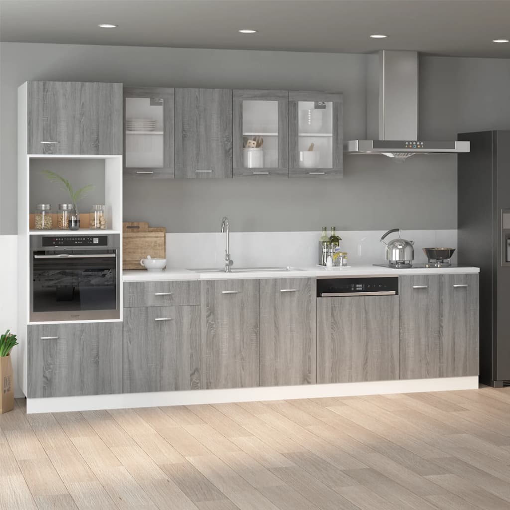 Armadio Microonde “Lyon” Grigio Sonoma 60x57x207 cm | homemem39