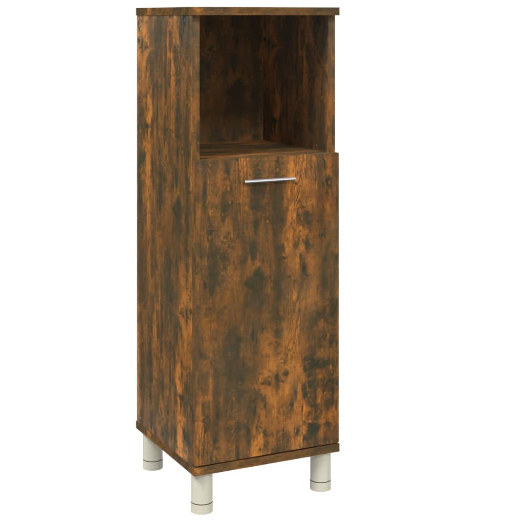 Armadietto Bagno Rovere Fumo 30x30x95 cm in Legno Multistrato | homemem39