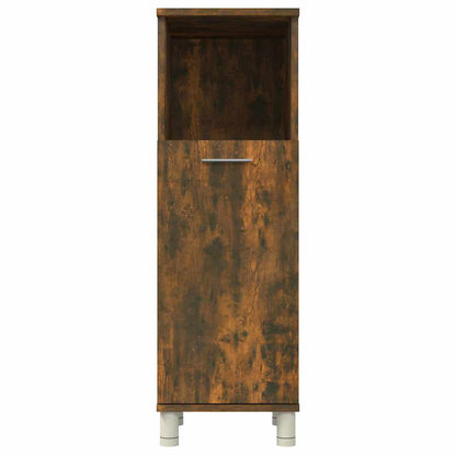 Armadietto Bagno Rovere Fumo 30x30x95 cm in Legno Multistrato
