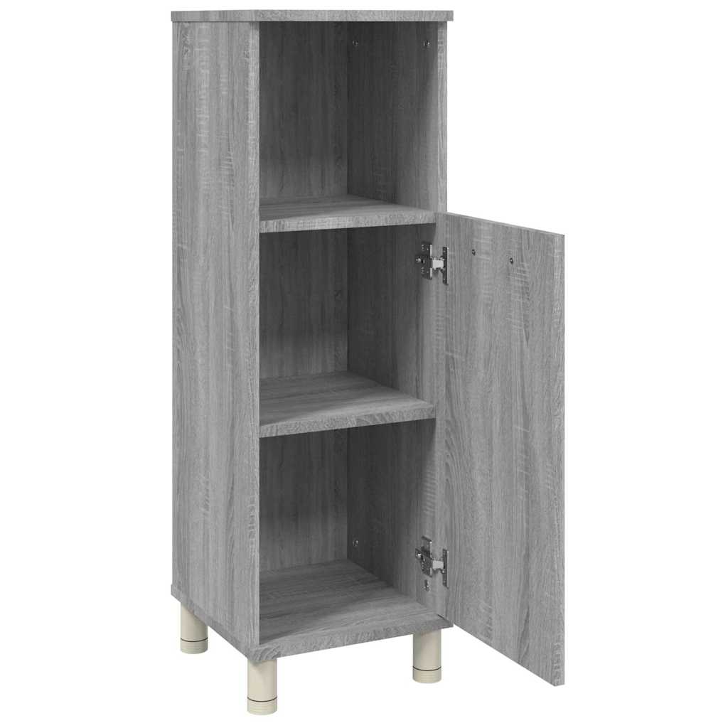 Armadietto Bagno Grigio Sonoma 30x30x95 cm in Legno Multistrato