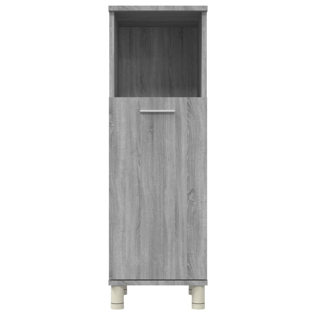 Armadietto Bagno Grigio Sonoma 30x30x95 cm in Legno Multistrato