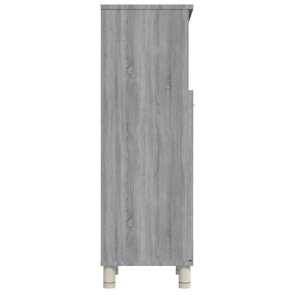 Armadietto Bagno Grigio Sonoma 30x30x95 cm in Legno Multistrato