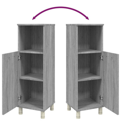 Armadietto Bagno Grigio Sonoma 30x30x95 cm in Legno Multistrato